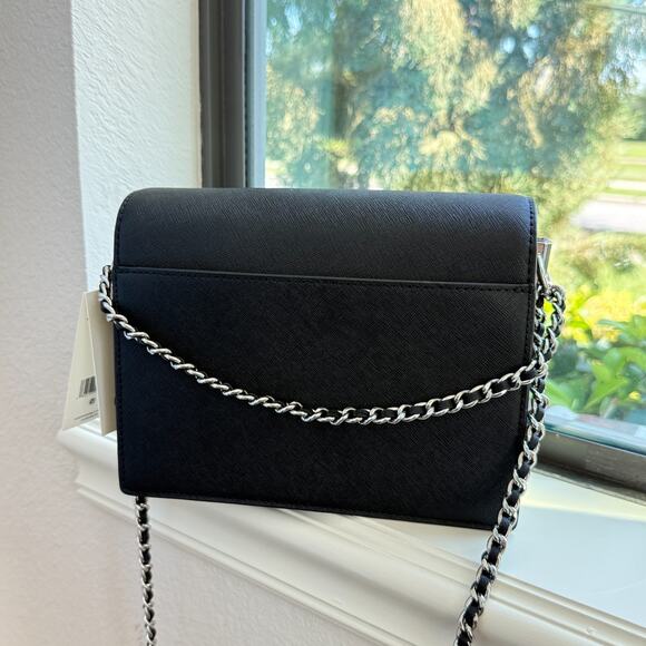 Tory Burch ROBINSON CONVERTIBLE SHOULDER BAG 154317 Black/Silver Authentic‼️ - Picture 7 of 16